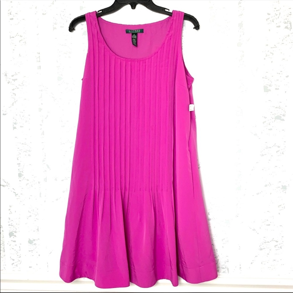 Ralph Lauren Piano Pleats Midi Sleeveless Dress - Picture 1 of 5